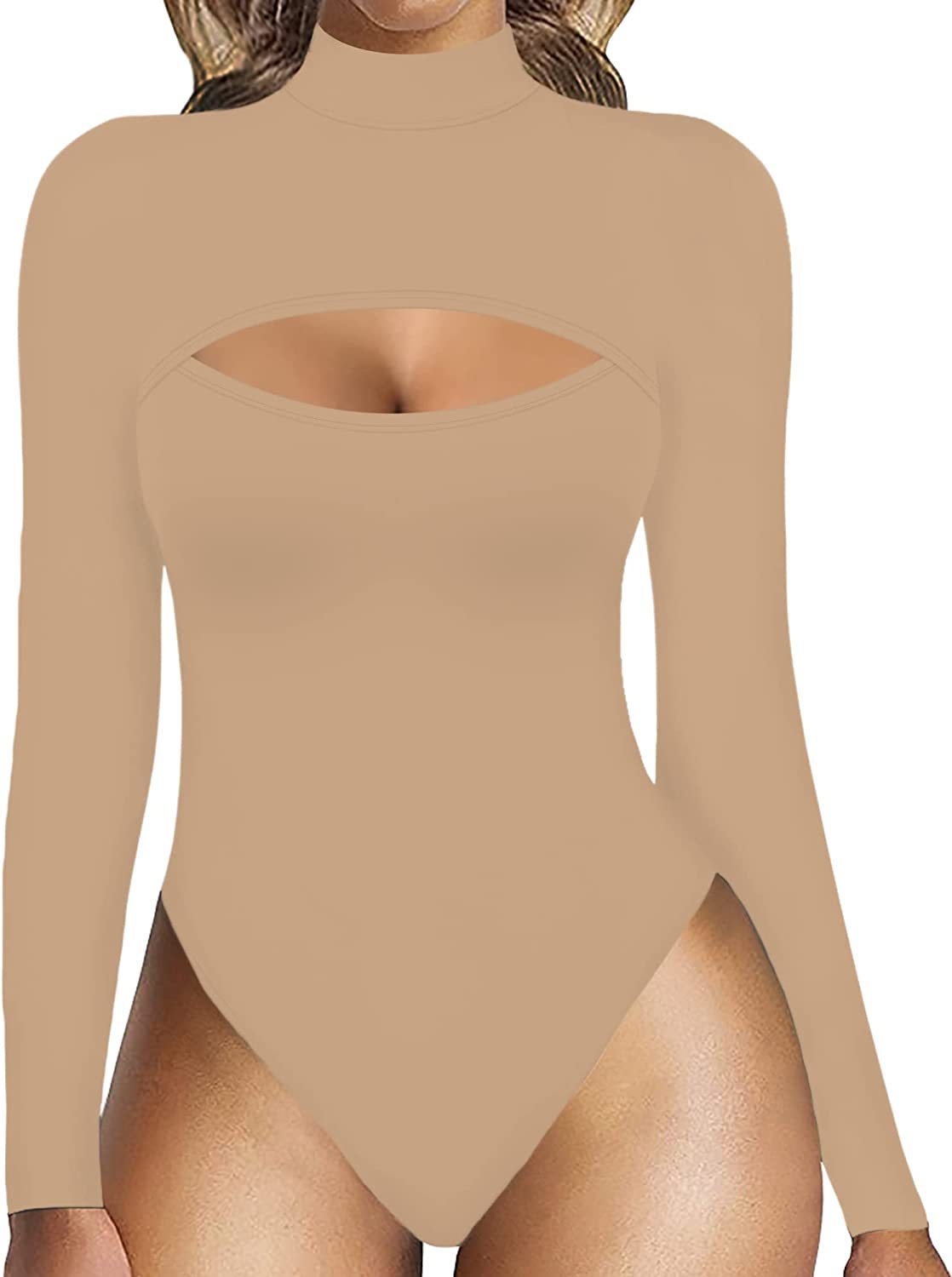 Contour™ Hollow Cutout Mock Neck Bodysuit