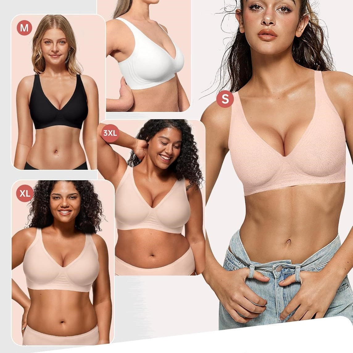 ContourSupport™ Deep-V seamless wireless Push-up Bra