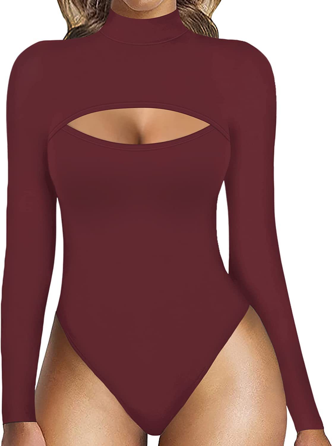 Contour™ Hollow Cutout Mock Neck Bodysuit