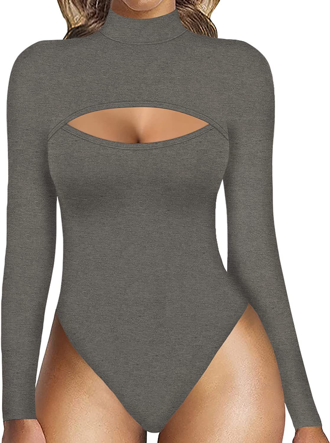 Contour™ Hollow Cutout Mock Neck Bodysuit