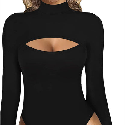 Contour™ Hollow Cutout Mock Neck Bodysuit