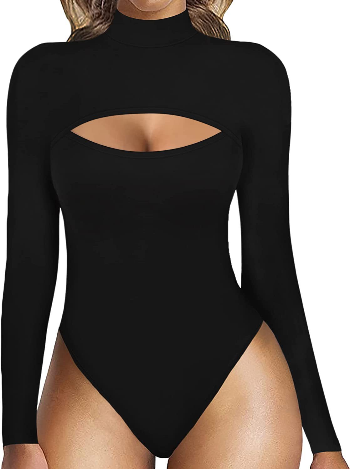 Contour™ Hollow Cutout Mock Neck Bodysuit